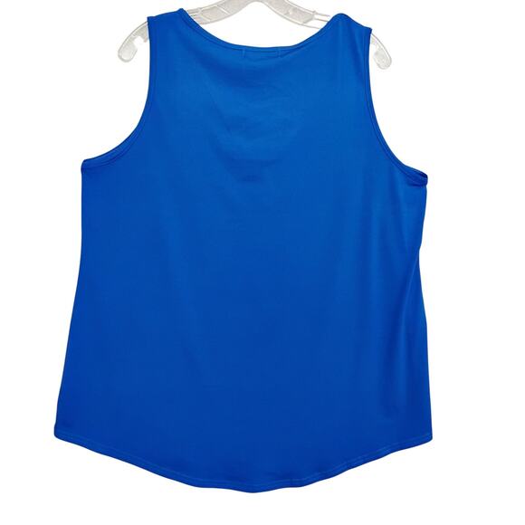 7th Element Blouse Size 1X Blue Sleeveless Lace Up V Neck - Picture 4 of 4